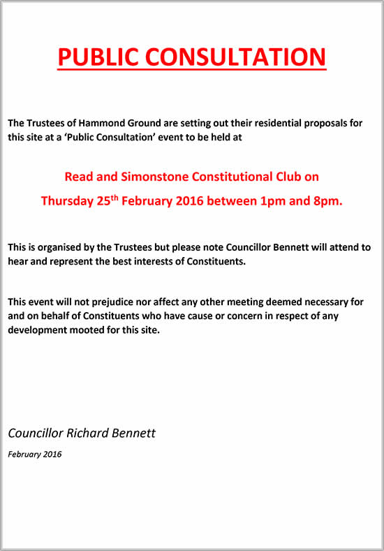 Hammond Ground - Public Consultation